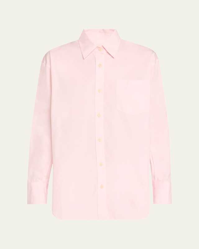 Oversized Button-Down Tunic Shirt